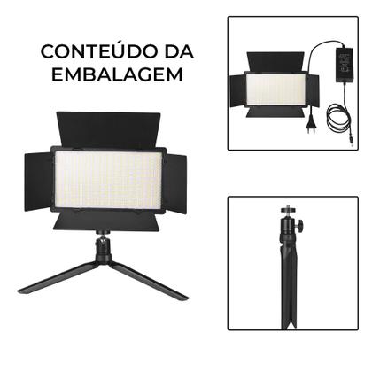 Imagem de Iluminador LED Refletor Led Luz De Preenchimento Fotografia Estúdio Profissional Branco Quente Frio