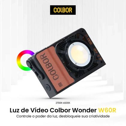 Imagem de Iluminador Led Rgb Colbor Wonder W60r 60w, Bicolor 2700k-6500k, Para Filmagens E Fotos