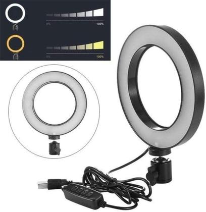 Imagem de Iluminador Ring Light 16Cm Usb Led Misto 3500K 5500K + Tripe