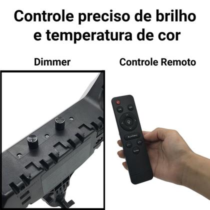 Imagem de Iluminador Ring Light 18 Pol 48cm 448 Leds 80w Forte+tripe top