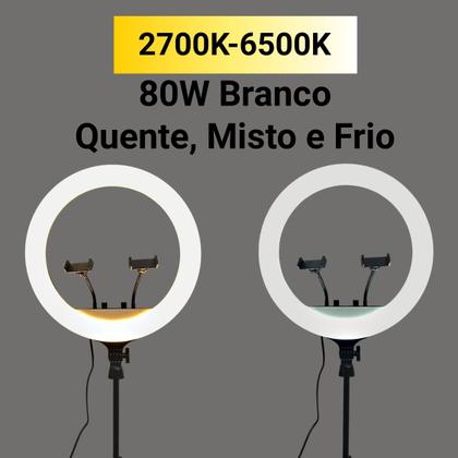 Imagem de Iluminador Ring Light 18 Pol 48cm 448 Leds 80w Forte+tripe top