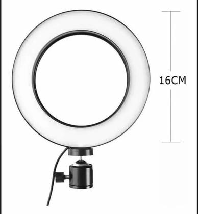 Imagem de Iluminador Ring Light 6 Polegadas 16Cm Usb Led Tripé Mesa