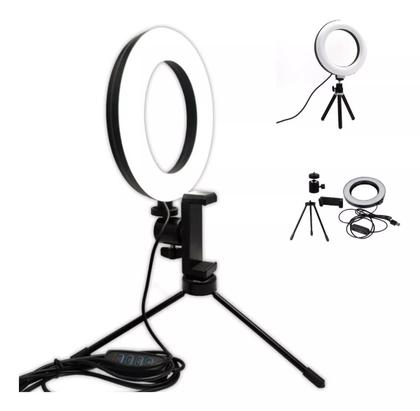 Imagem de Iluminador Ring Light 6 Polegadas Com Suporte P/ Celular