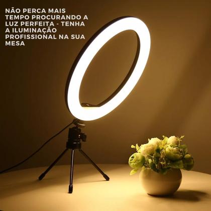 Imagem de Iluminador Ring Light 6 Polegadas com Tripé e Suporte para Celular