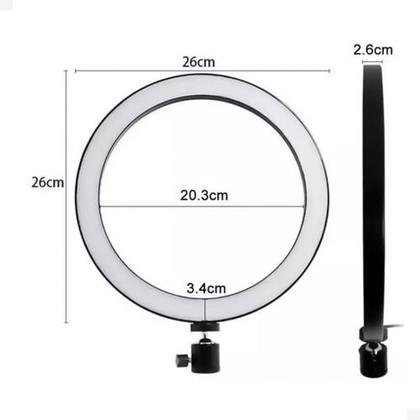 Imagem de Iluminador Ringhlight Profissional 30cm 162 Leds Exbom Usb
