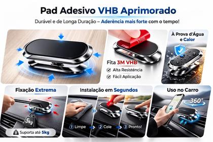 Imagem de Ímã de Suporte de Telefone Móvel de Navegação de Sucção Magnética P/ Carro Suporte Celular 360 Graus