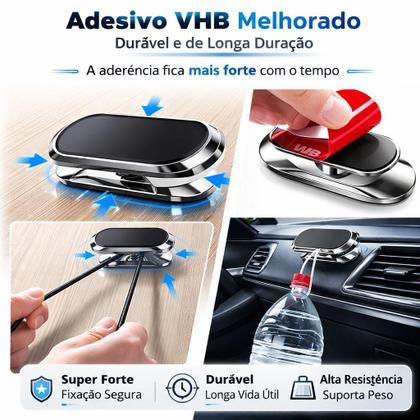 Imagem de Ímã de Suporte de Telefone Móvel de Navegação de Sucção Magnética P/ Carro Suporte Celular 360 Graus
