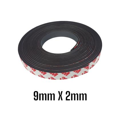 Imagem de Ima Fita Adesiva Com 2 Metros 9mm Sinalização Adesivo Forte Flexível Comunicação Visual Geladeira