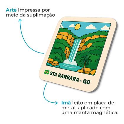 Imagem de Imã Geladeira Santa Bárbara- Goiás Brasil 5x5cm De Metal