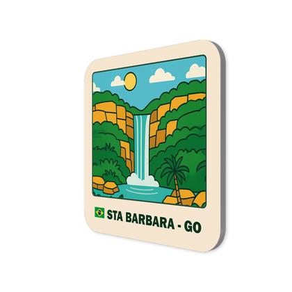 Imagem de Imã Geladeira Santa Bárbara- Goiás Brasil 5x5cm De Metal