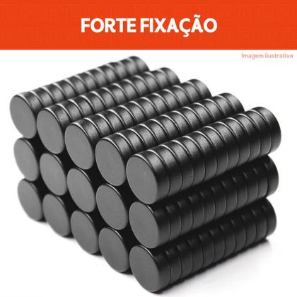 Imagem de Ímã Redondo Preto Pacote com 100 Unidades Tamanho 8mm