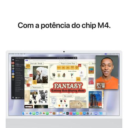 Imagem de iMac 24", M4, CPU 10 núcleos e GPU 10 núcleos, Memória Unificada 16GB, 512GB SSD - Prateado
