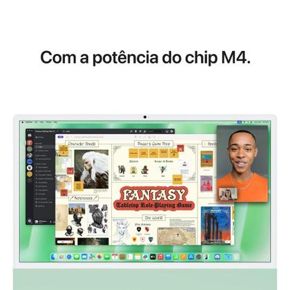 Imagem de iMac 24", M4, CPU 10 núcleos e GPU 10 núcleos, Memória Unificada 24GB, 512GB SSD - Verde