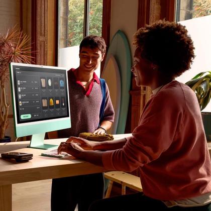 Imagem de iMac Apple Tela Retina 24" 4.5K, Chip M4, CPU 10 Núcelos, GPU 10 Núcleos, Neural Engine de 16 Núcleos, 24GB RAM, 512GB SSD, Verde - MD2Q4BZ/A