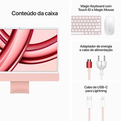 Imagem de iMac Apple Tela Retina 24" 4.5K, Chip M4, CPU 10 Núcleos, GPU 10 Núcleos, Neural Engine de 16 Núcleos, 16GB RAM, SSD 256GB, Rosa - MWV43BZ/A