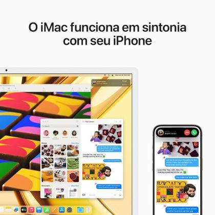 Imagem de iMac Apple Tela Retina 24" 4.5K, Chip M4, CPU 10 Núcleos, GPU 10 Núcleos, Neural Engine de 16 Núcleos, 16GB RAM, SSD 256GB, Rosa - MWV43BZ/A