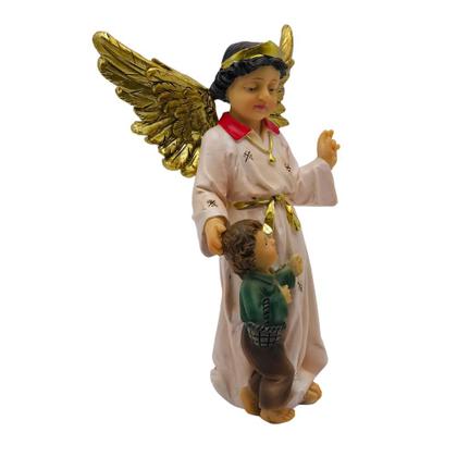 Imagem de Imagem Anjo da Guarda Rosa Resina Grande 25 cm