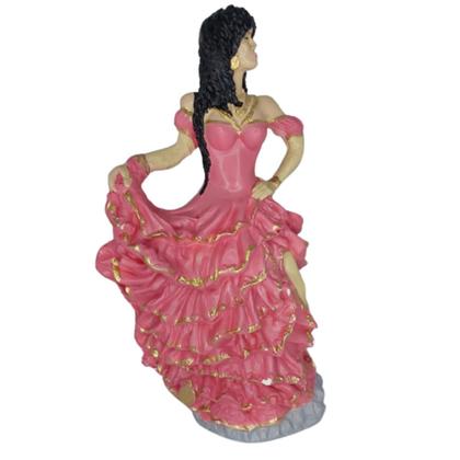 Imagem de Imagem Cigana a Batizar Vestido Rosa 25cm Escultura