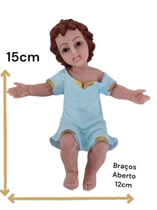 Imagem de Imagem do Santo Menino Jesus Presépio de Natal Manjedoura 15cm em resina