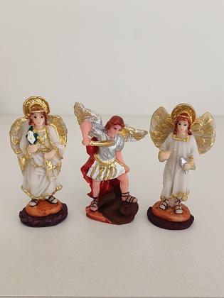 Imagem de Imagem do Trio de Anjos Arcanjos Miguel / Rafael / Gabriel  7cm resina