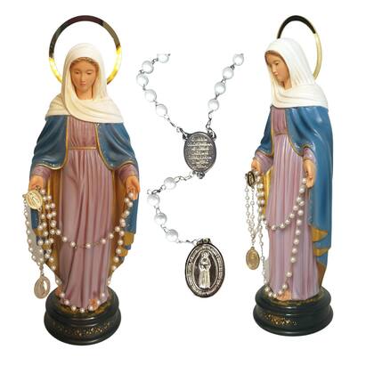 Imagem de Imagem Nossa Senhora Das Lágrimas Com Terço 30cm Original Artesanato Costa