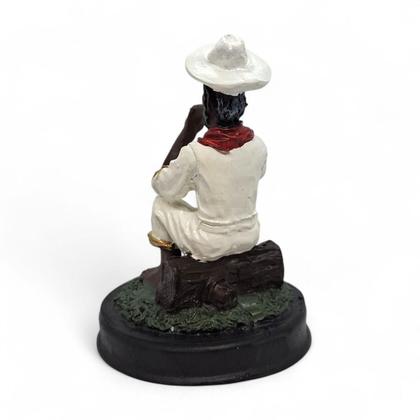 Imagem de Imagem Preto Velho Estátua em Resina Total Sabedoria 12 cm