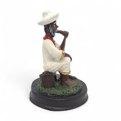 Imagem de Imagem Preto Velho Estátua em Resina Total Sabedoria 12 cm