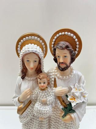 Imagem de Imagem Sagrada Familia 30cm Resina Perola