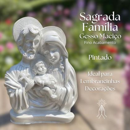 Imagem de Imagem Sagrada Família Aureola Perolado Branco 17cm