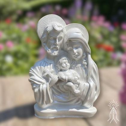 Imagem de Imagem Sagrada Família Aureola Perolado Branco 17cm