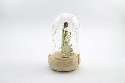 Imagem de Imagem Sagrada Família Cúpula LED Dourada Resina 16 cm