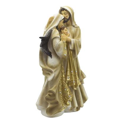 Imagem de Imagem Sagrada Família Importada Dourada Resina 41 cm