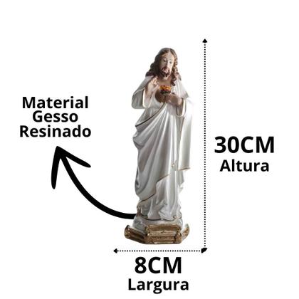 Imagem de Imagem Sagrado Coração De Jesus Perolizado 30 Cm