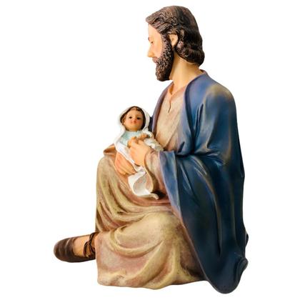 Imagem de Imagem São José Sentado 20Cm Resina Importada