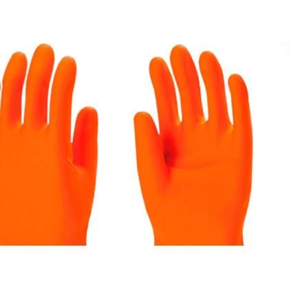 Imagem de Imbat Luva Latex  Forrada Laranja 07 - Kit C/12 Pr