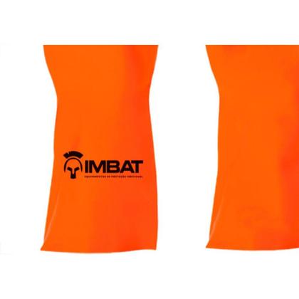 Imagem de Imbat Luva Latex  Forrada Laranja 07 - Kit C/12 Pr