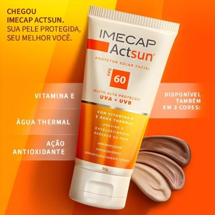 Imagem de Imecap Actsun Fps 60 50g - Protetor Solar Facial Cor Média