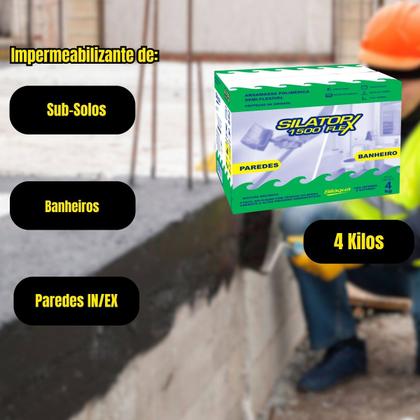 Imagem de Impermeabilizante Protetor De Paredes Banheiros 4kg