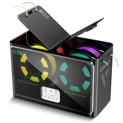 Impressora 3D e secador de filamentos SUNLU S4, capacidade de 4 bobinas, preto