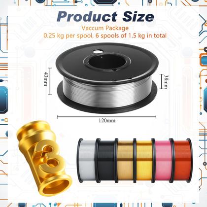 Imagem de Impressora 3D Filament Pangda 1.75mm PLA Multicolor 1.5kg