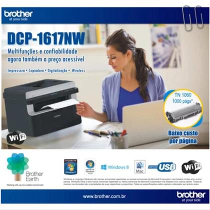 Impressora Brother Laser DCP 1617-NW Multifuncional Wifi 110v ...