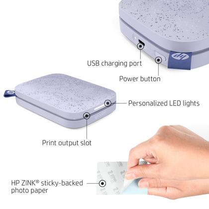 Imagem de Impressora fotográfica HP Sprocket 2x3 Instant Smartphone roxo