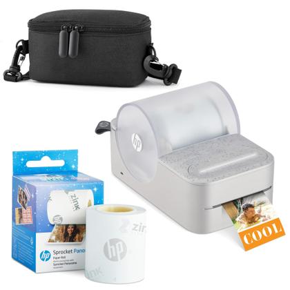 Impressora HP Sprocket Panorama Instant Portable Cinza com estojo