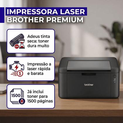 Imagem de Impressora Laser Brother HL-L1222-V 220V USB Monocromática Compacta
