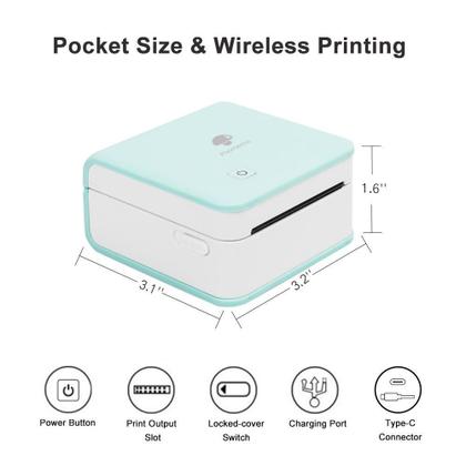 Imagem de Impressora portátil de bolso, estudante bluetooth portátil