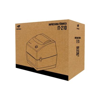 Imagem de Impressora Térmica de Etiquetas C3Tech IT-210, USB, Resolução 203 DPI, Velocidade 127mm/s, Preto - IT-210