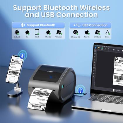 Imagem de Impressora Térmica de Etiquetas Omezizy D520BT Bluetooth - com 1 Rolo
