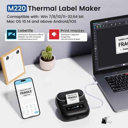 Imagem de Impressora térmica Label Maker iTriace M220 de 0,78-3,14 polegadas