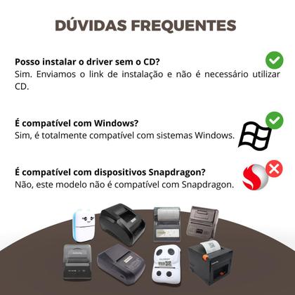 Imagem de Impressora Térmica Não fiscal Usb Ticket Cupom 58mm Com Bluetooth