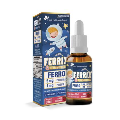 Imagem de Imunitrix Vitamina C, Vitamina D, Zinco 30ml Ferrix Ferro 5mg Porção 30ml Sabor Morango